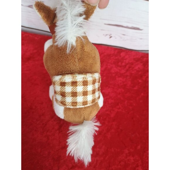 Prextex Plush Horse Toy Brown & White With‎ Saddle 5 inches - Picture 6 of 8